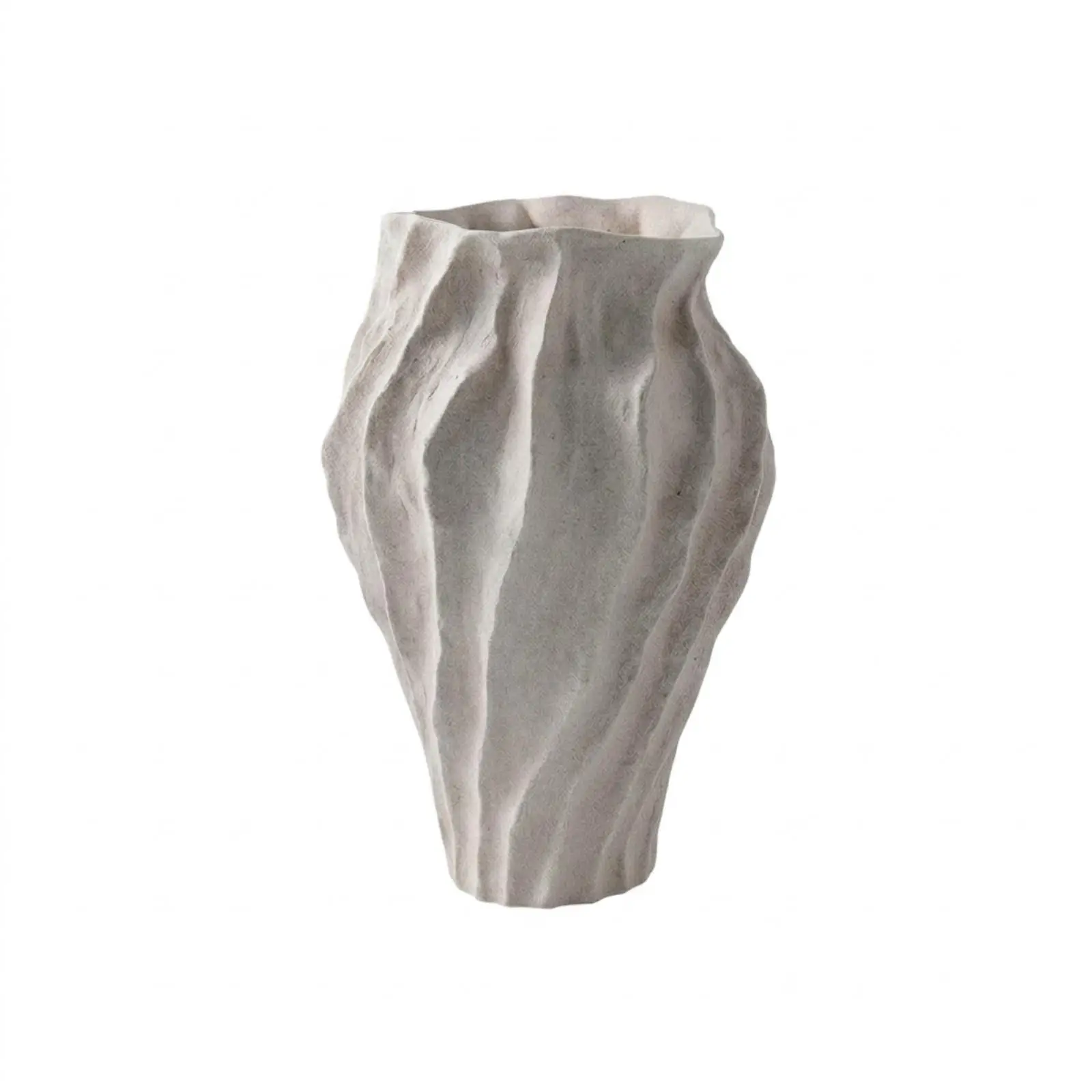 Vase with Irregular Edge Matte Irregular Vase Boho for Display Shelf, Art Lovers