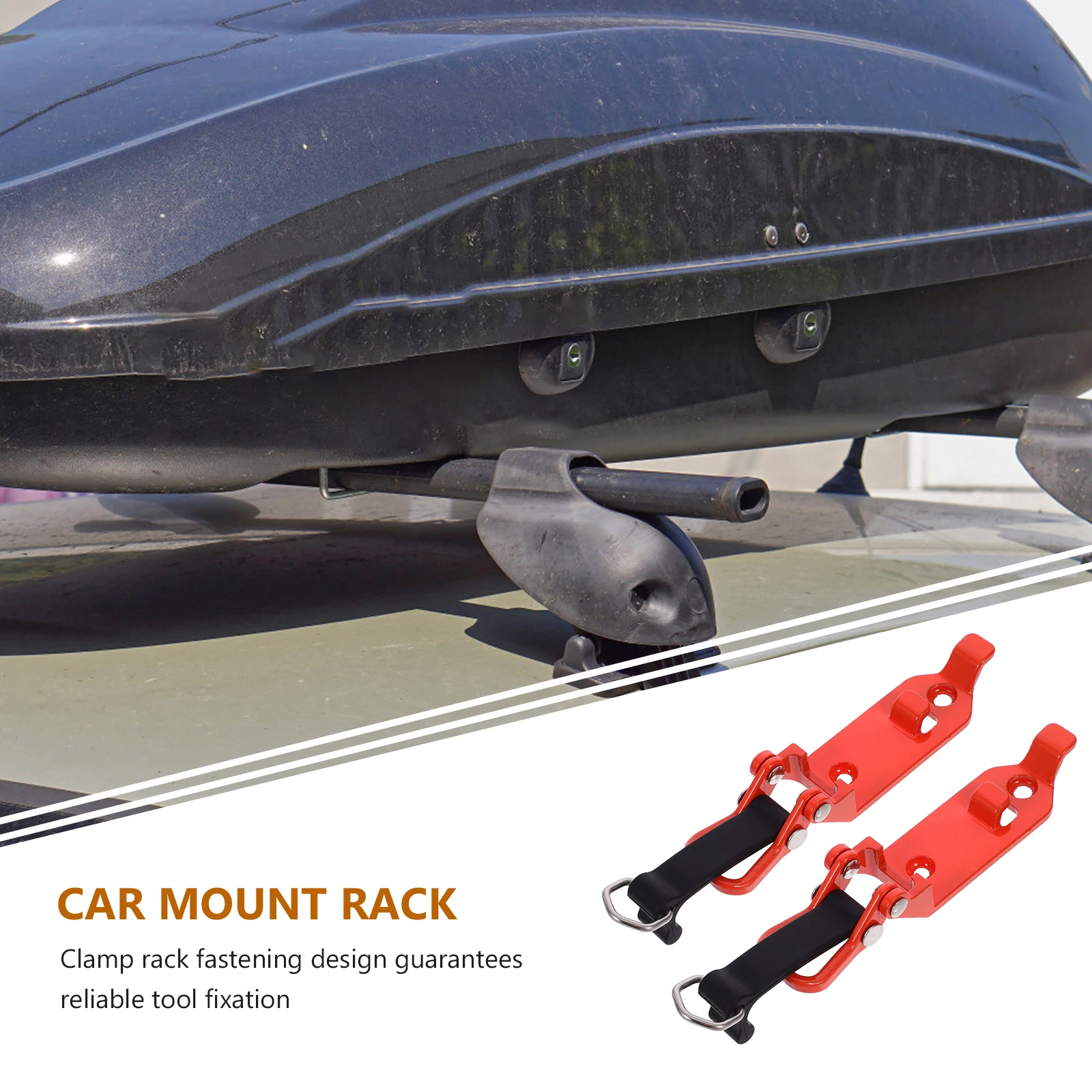 

2pcs Zinc Alloy Buckle Shovel Mount Rack Car Metal Clamp Tool Accessories Black Roof Brackets Durable Practical Stylish Car