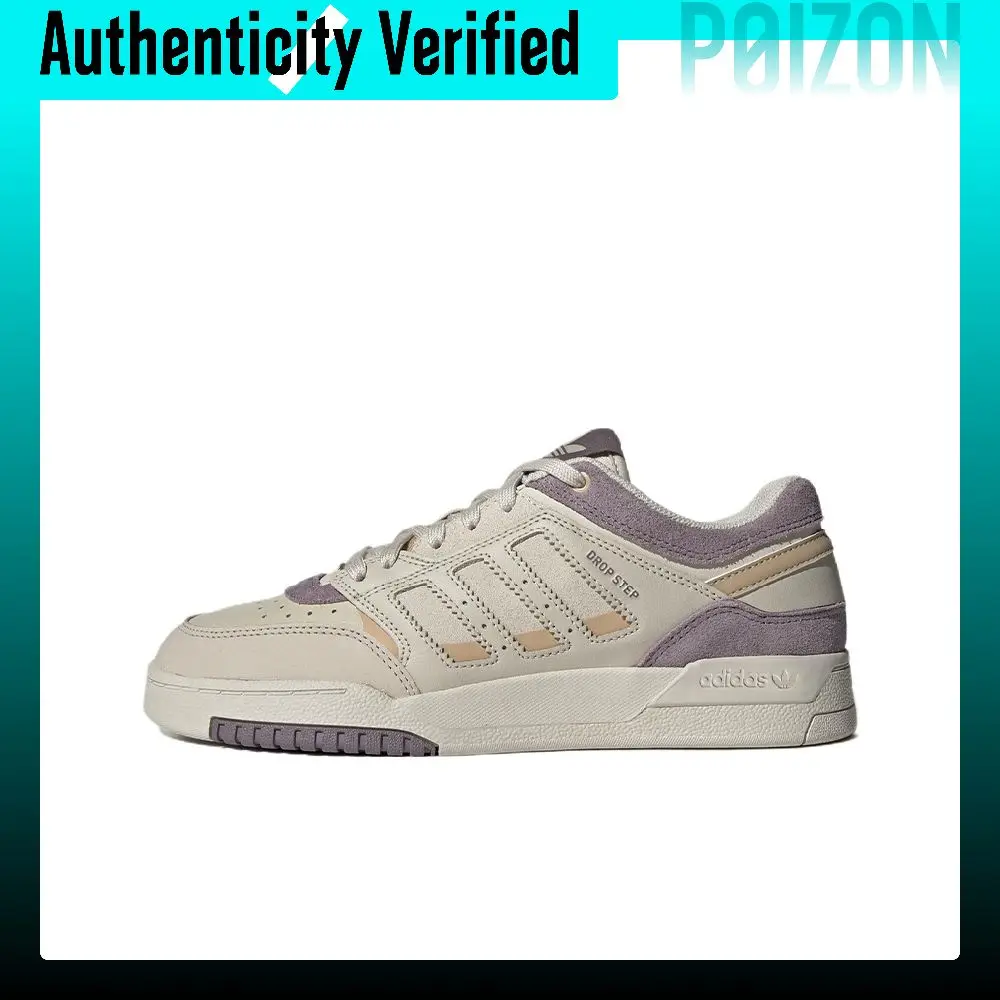 Adidas Originals Drop Step Skateboard Shoes Women's Low Top White/Purple GW9736