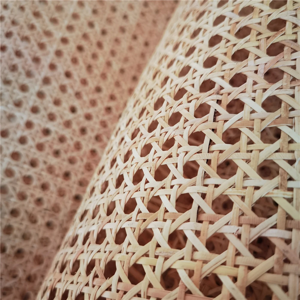 70-80CM X 15 Meters Natural Indonesian Rattan Woven Real Cane Webbing Roll For Chair Table Background Furniture Material