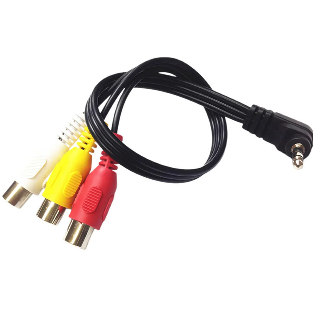High Speed 3.5 mm Male Jack To 3 RCA Female Plug Audio Adapter 90° 3.5 mm to RCA Converter Video AV Cable Wire Cord Dropshipping