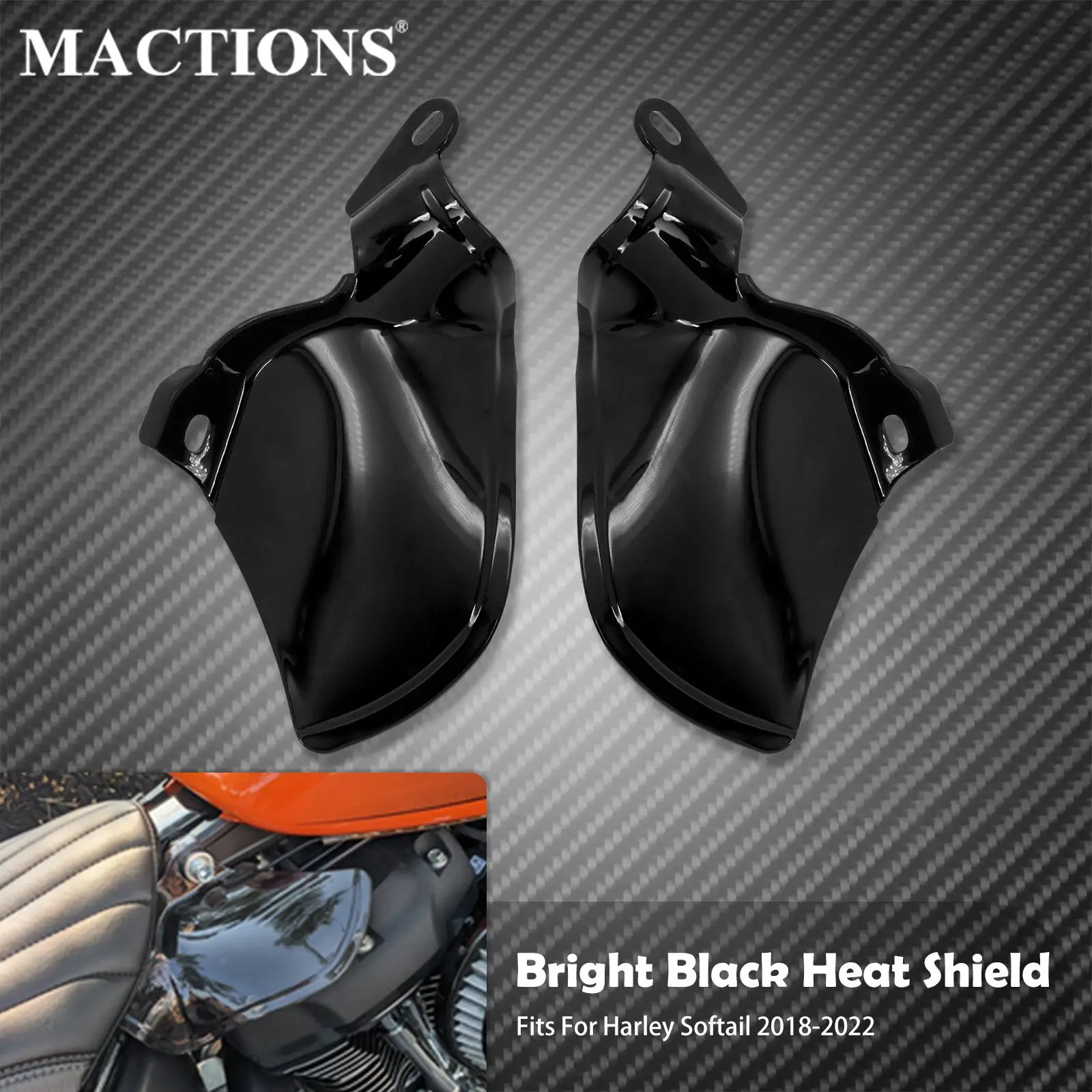 

Motorcycle Black Saddle Shields Air Heat Deflectors ABS For Harley Softail Fat Boy Slim Breakout Street Bob FLSL FXBB 2018-2022