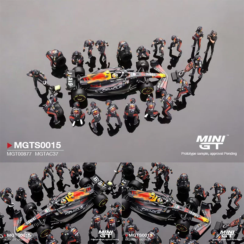 PreSale MINIGT 1:64 RB19 #11 Japanese Grand Prix Pit Crew Diecast Model Collection Toys