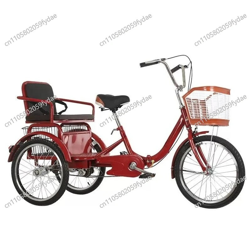 New elderly tricycle rickshaw elderly scooter pedal double bike pedal ...