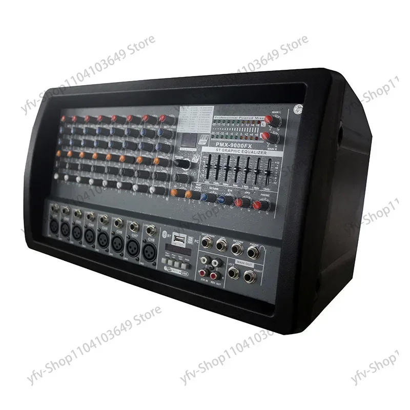 High power mixer with amplifier 8 channels 99 kinds of digital dsp bluetooth usb portable box mixer mixer