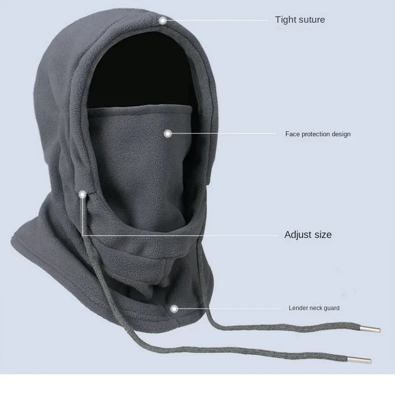 الشتاء الحراري الصوف بالاكلافا وشاح الرياضة في الهواء الطلق التزلج قناع الوجه الرقبة أدفأ سنود هود قبعة يندبروف الباردة الدافئة ركوب قبعة #5