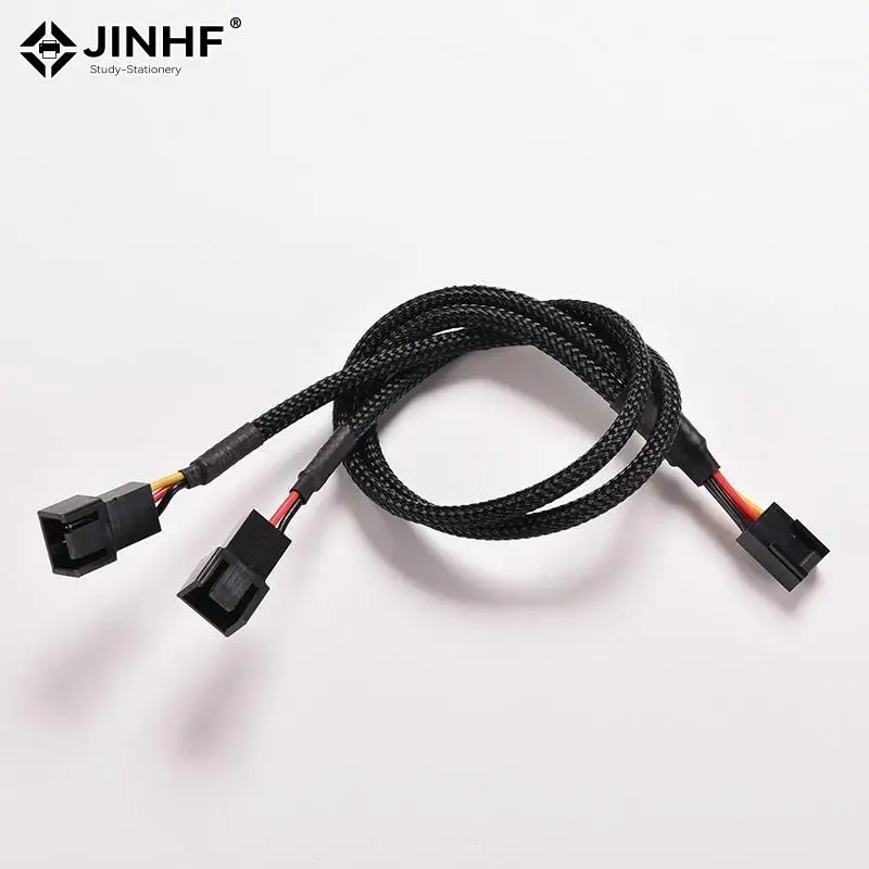 1PC 3 Pin Mainboard Power Cable Y-Splitter Female To Male Dual 3Pin PC Computer Case Fan Connect Wire Cable Adapter Convert