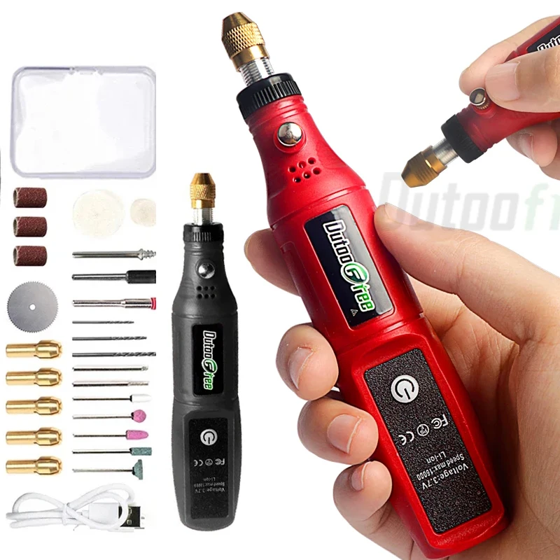 3.7V Mini Wireless Drill Engraving Pen Polishing Pen USB Cordless Rotating Tool Woodworking Professional Electric Tool