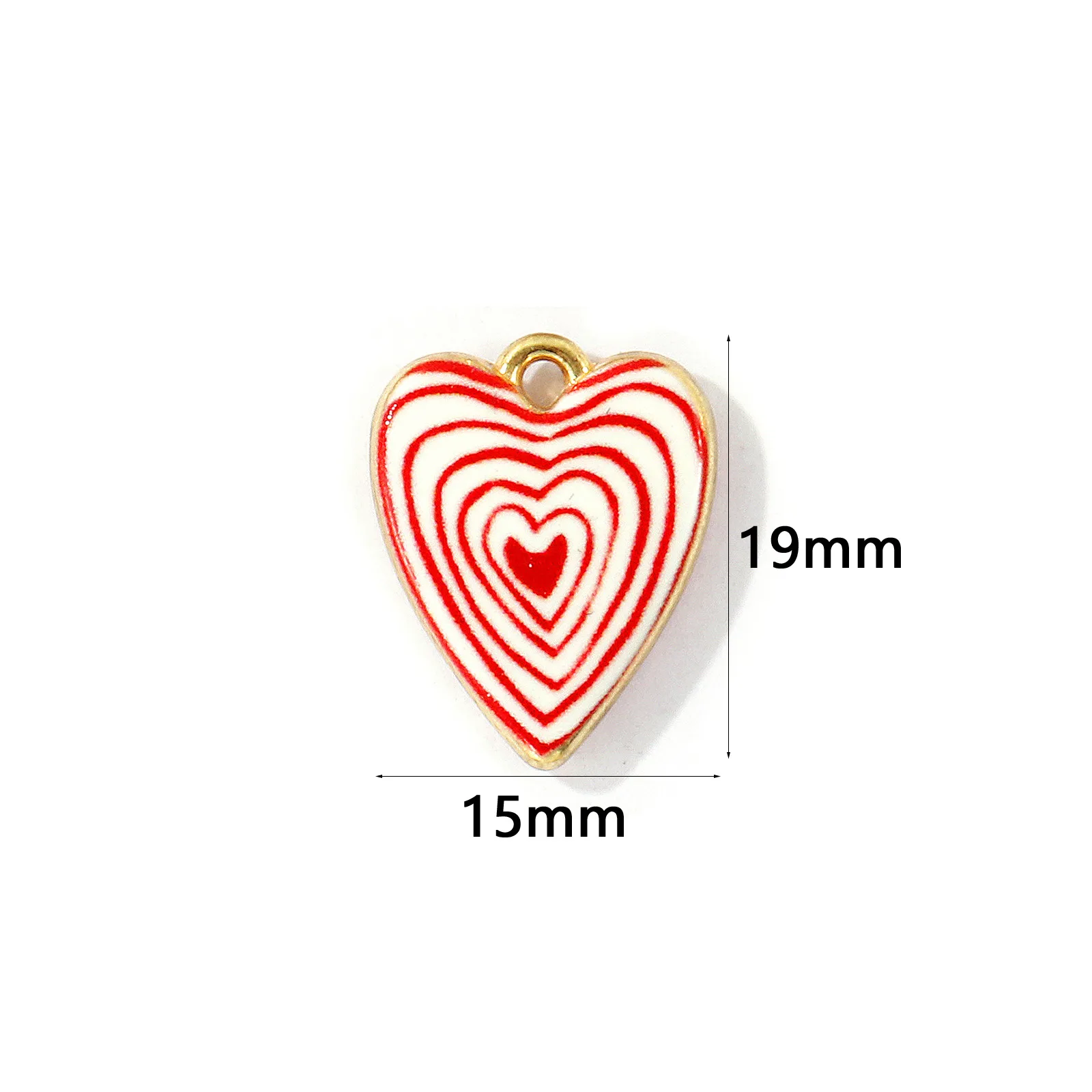 5 Stück Zinklegierungs-Anhänger, vergoldet, beidseitig bedruckt, Herz-Schleife, „Je T'aime“, „Glück“, „Mama“, Anhänger für DIY-Halsketten, Großhandel – Detail 10