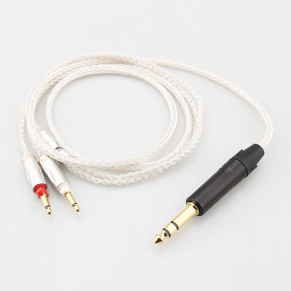 HiFi 16 Core Silver Plated Headphone Cable XLR 4.4mm 3.5mm Upgrade for Final D8000 D8000pro Pandora Sonorous Earphone Cable