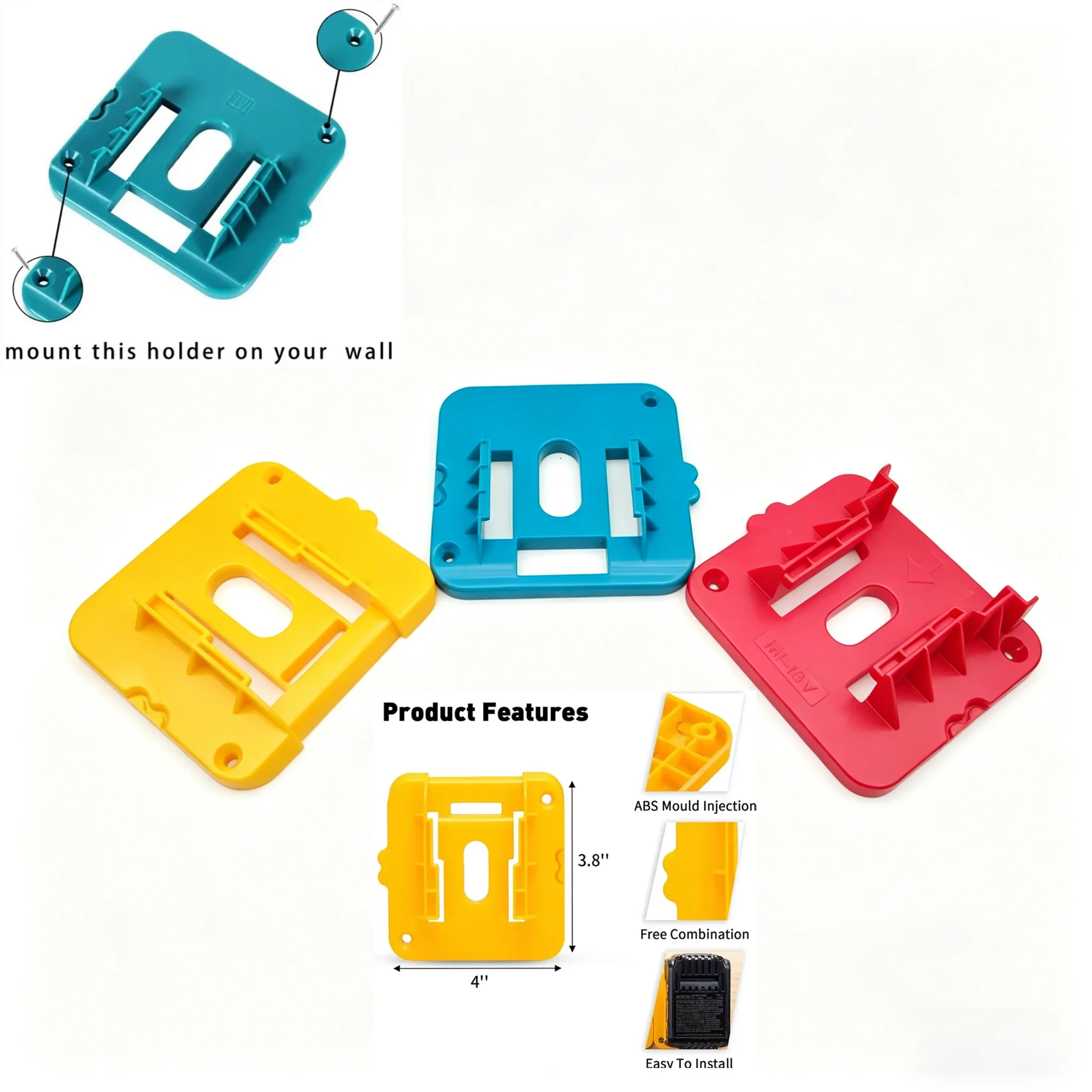 Storage Fixed Bracket Installation Base Display Rack Li-ion Battery Holder For Makita For Milwaukee For Dewalt 18V 20V Battery