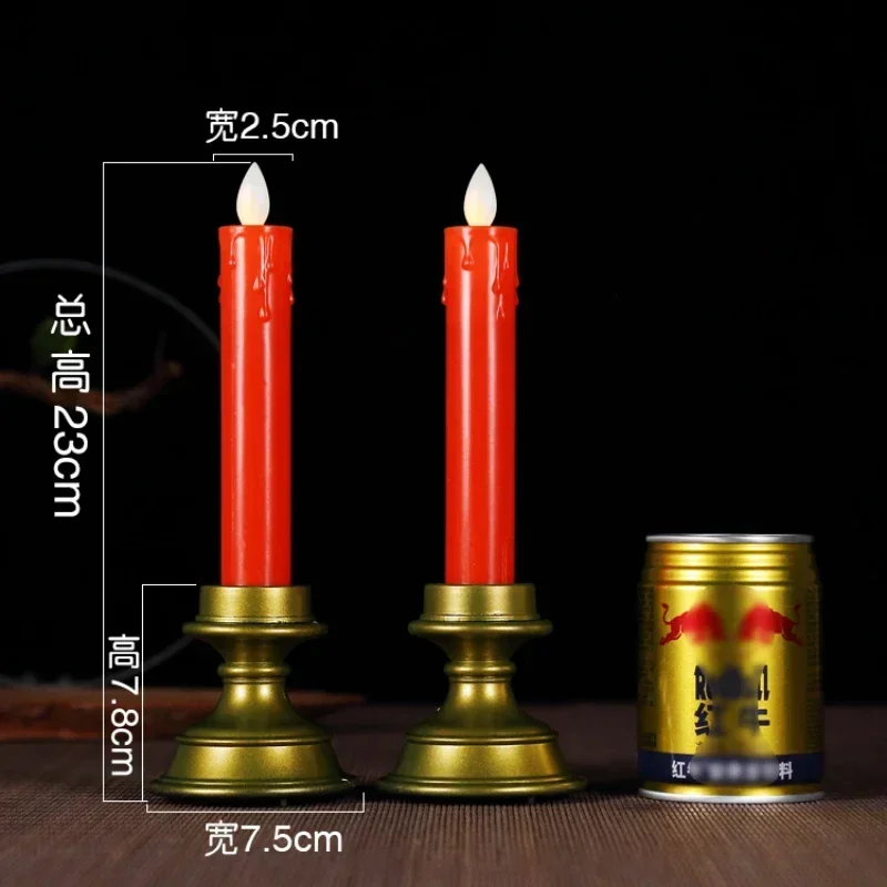 Plastic Candlestick, Household Buddhist Hall Prayer Peace and Love 2pcs