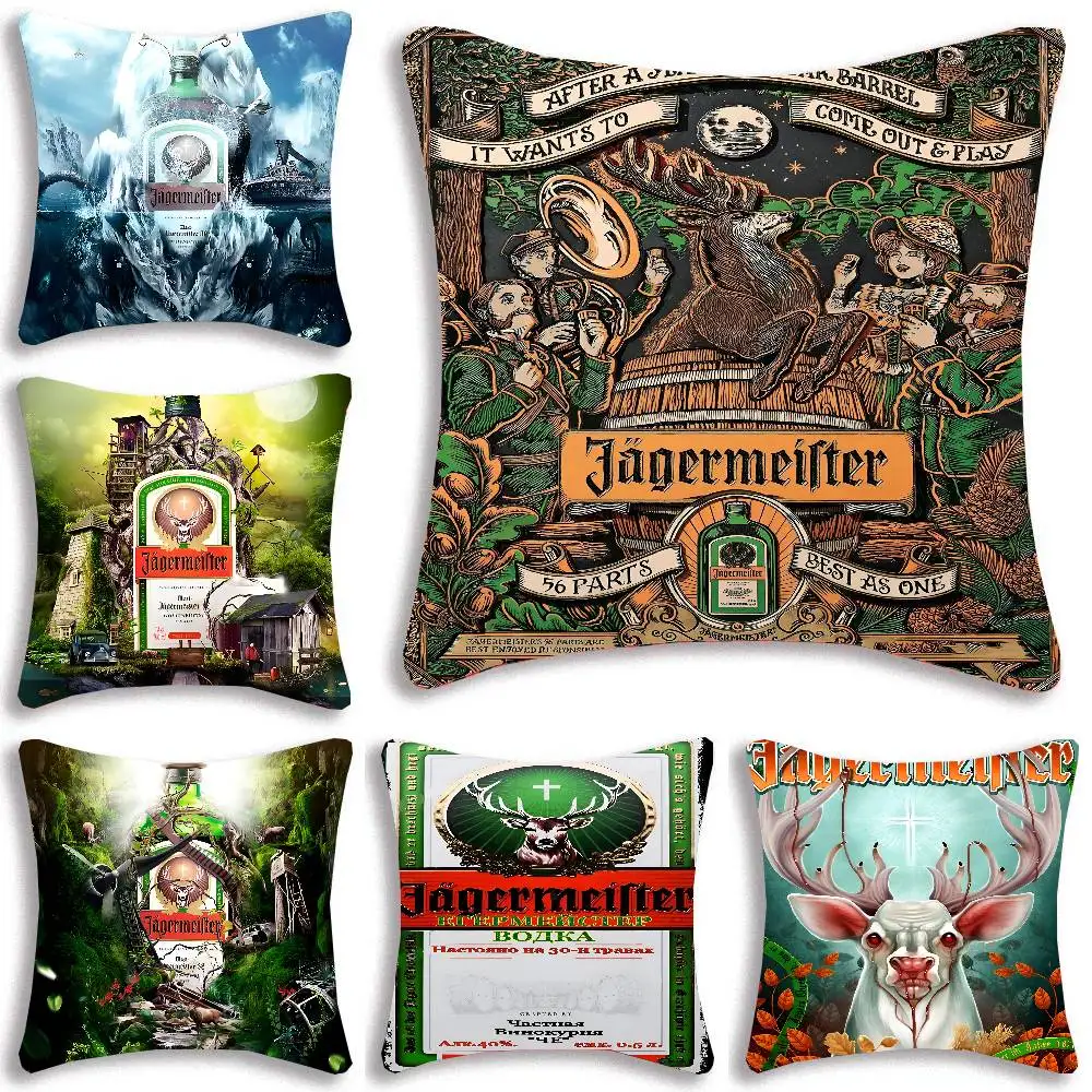 J-Jagermeister أنيمي الفيلم الكلاسيكي كيس وسادة وسادة مربعة غرفة نوم أريكة الترفيه الراحة وسادة سيارة ديكور المنزل #1