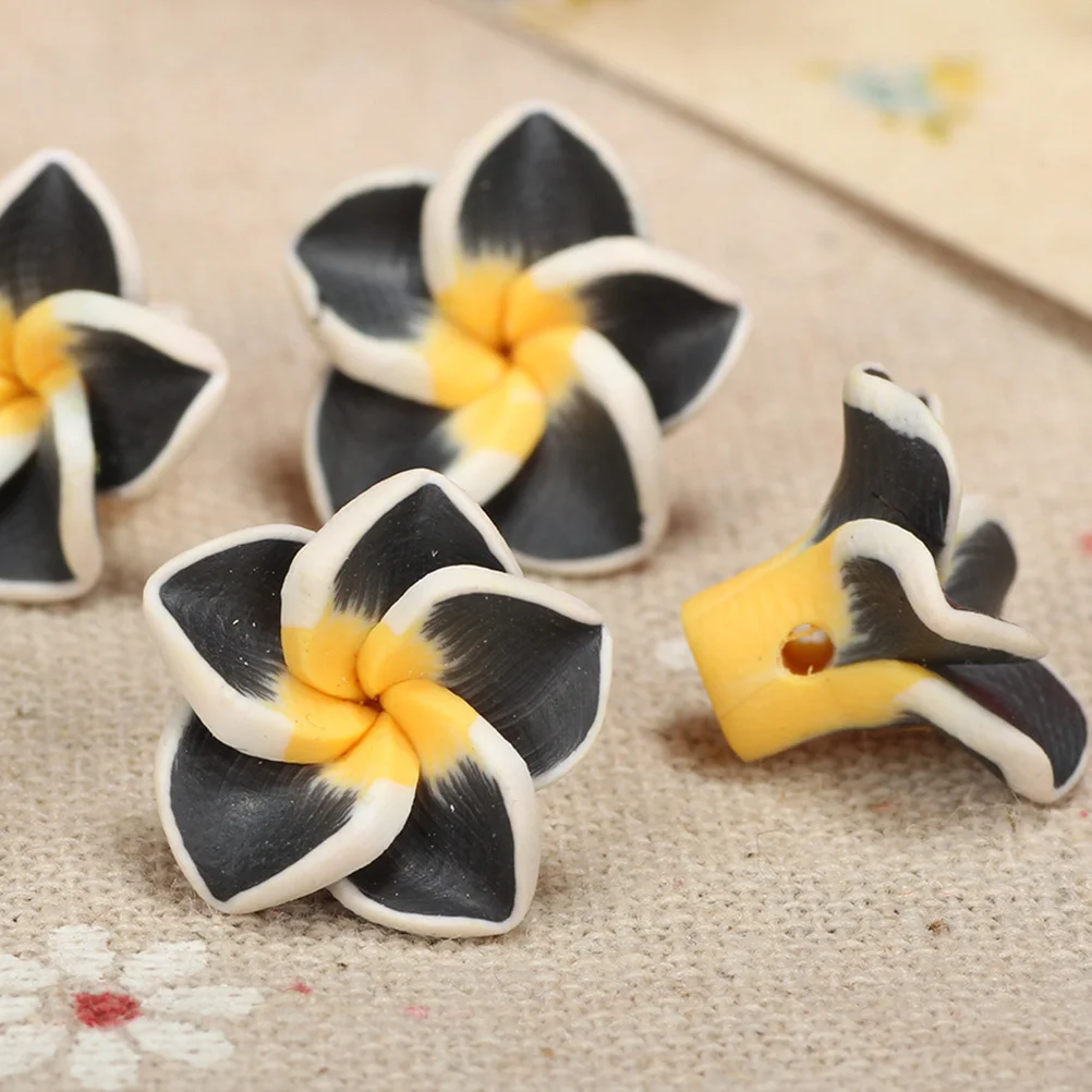 20 Pcs Tiara Headdress Bead Phone Case Decor DIY Beads Clay Flower Child Polymer Plumeria