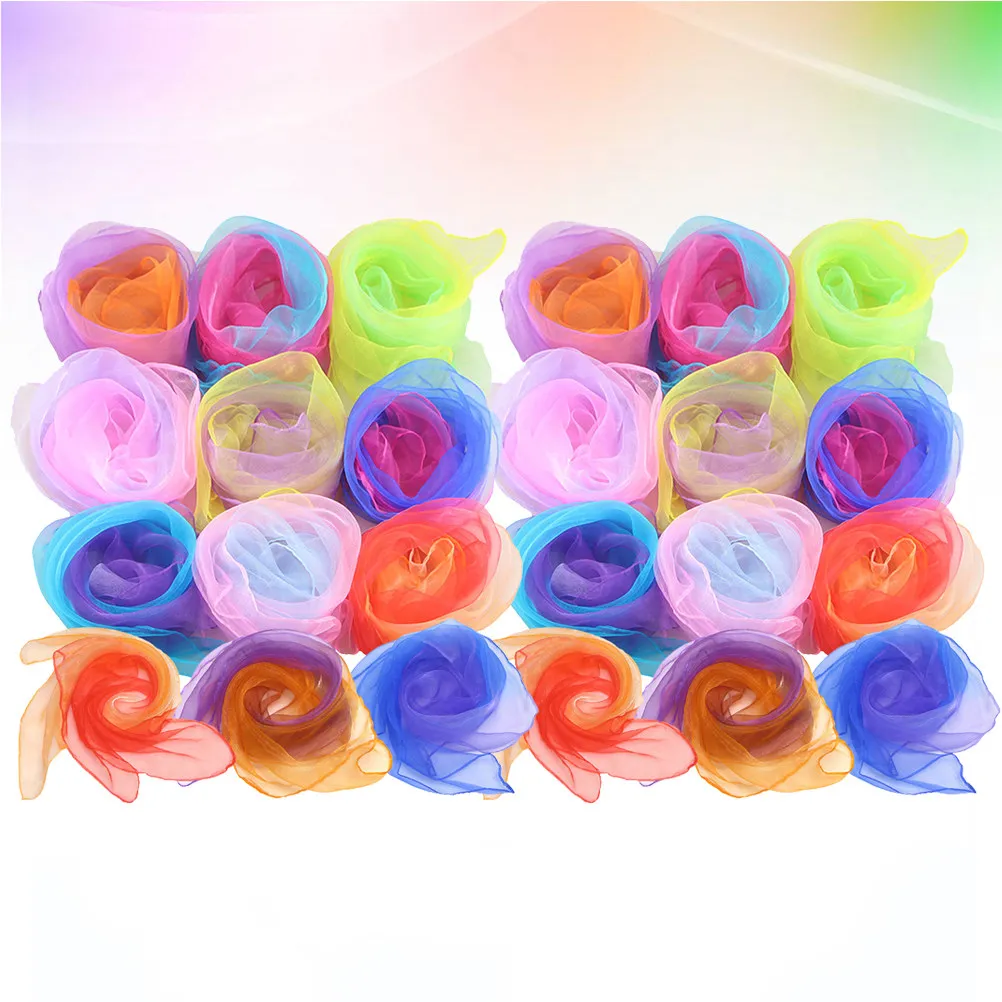 24pcs-scarf-simple-fashion-gauze-dance-scarves-juggling-scarves-for-kids-performance-kindergarten-decoration-soft-skin-friendly