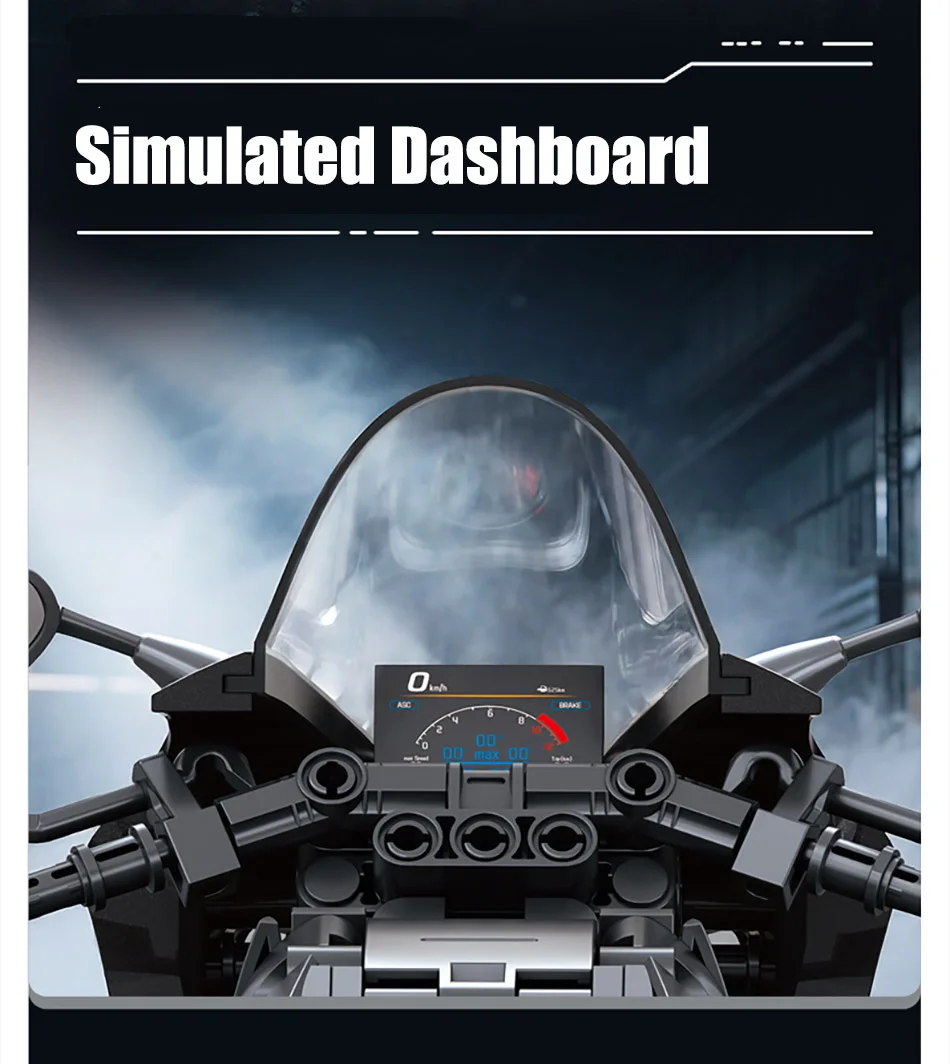 Technische Simulation 1000 RR V4R Rennmotorrad Bausteine Modell Stadt Hightech-Motorrad Spielzeug für Jungen Geschenke – Detail 5