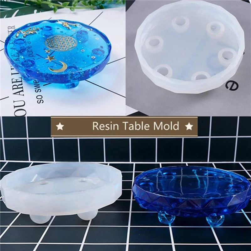 

A83F-5X New Creative Mini Resin Table Mold Silicone Mold Epoxy Mold Exhibition Table Mold Diy Crafting Tools(Molds Only)