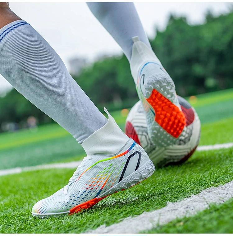 Fußballschuhe Herren X2308 Weiß TF/FG Original Professionelle Jugend Anti-Rutsch Indoor Fast Soccer Outdoor Training Fußball Sneaker – Detail 14
