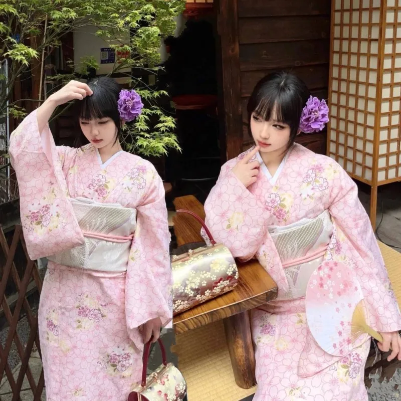 新しく改良された伝統的なフォーマル着物-レトロな神ガール浴衣-写真撮影用和服