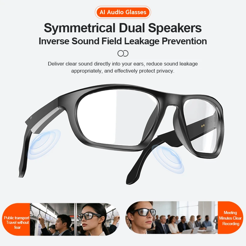 

Новые умные очки 2026 с ИИ, костной проводимостью, голосовыми вызовами, прослушиванием музыки, ИИ-записью, переводом, защитой от солнца для улицы, аудиофункциями