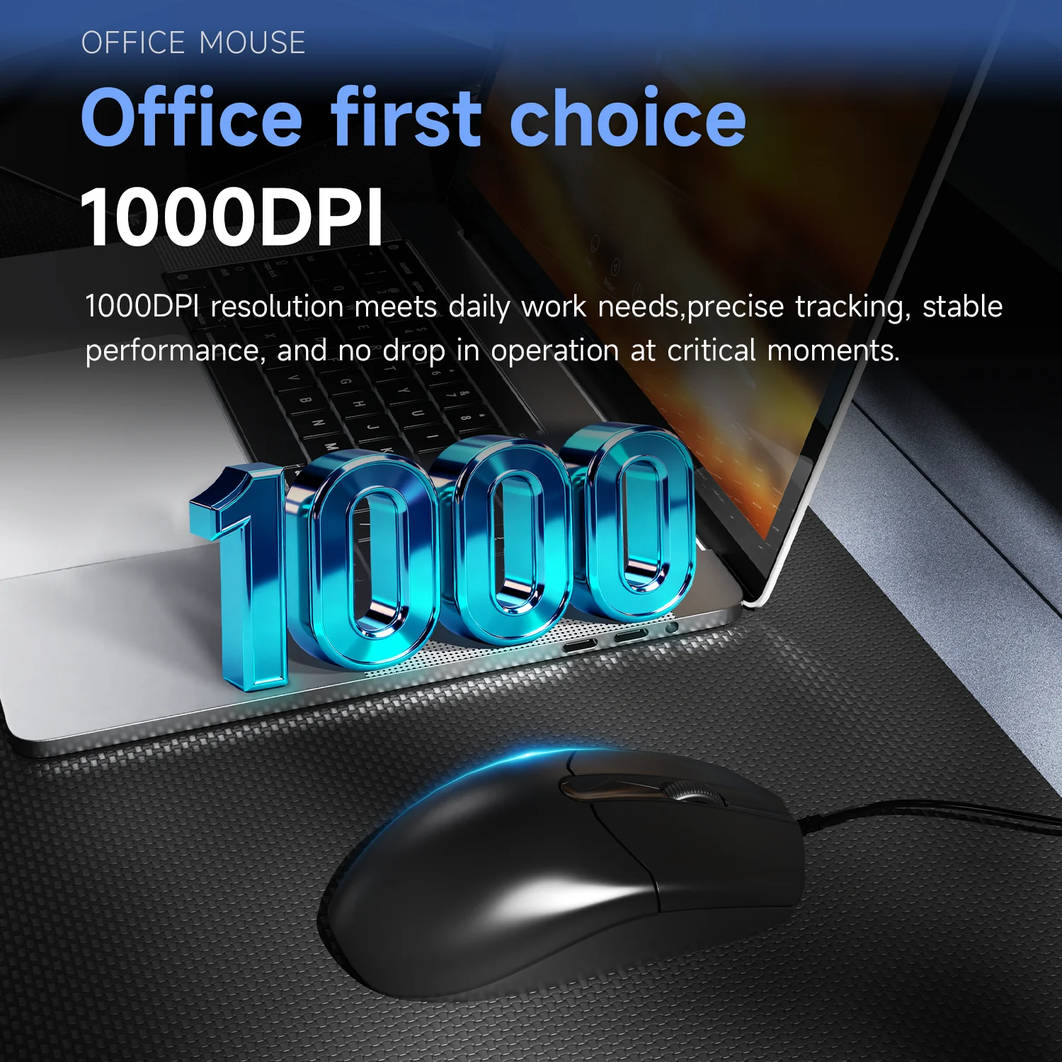 Ajazz NJ01 Wired Office Mouse with Light Tone Buttons DPI1000 PC Scroll Wheel lightweight Gaming Mouse
