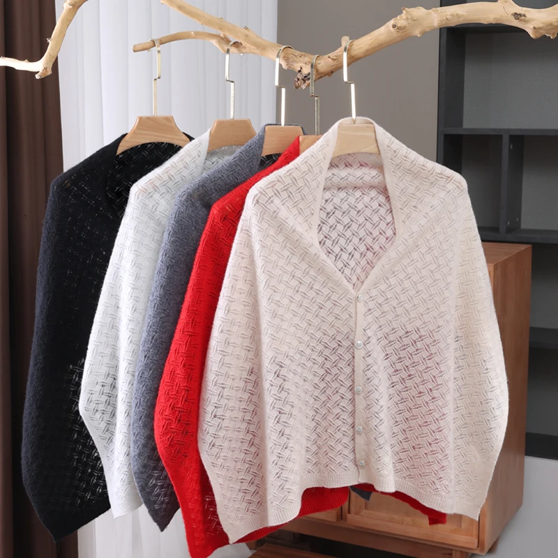 

100% Pure Wool Shawl Suitable Women All Four Seasons, Knitted Shawl Scarf, Fashion Button Down Cardigan, Large Cape Shoulder