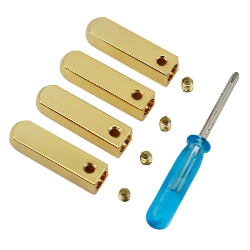 4Pcs Gold Shoelaces Metal Buckle Head Luggage Clothing Rope Quality Side Screw Decorative Accessories for Shoes