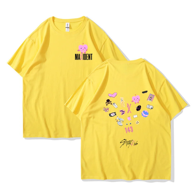 Hot Stray Kids Maxident T-Shirt Women Men Summer Casual Kpop Short Sleeve T-Shirt Men\'s T-shirts Couple T-shirts