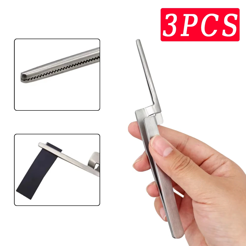 3PCS Dental Articulating Paper Tweezers Curved Occlusal Paper Forceps Bite Check Orthodontic Bite Analysis Instrument