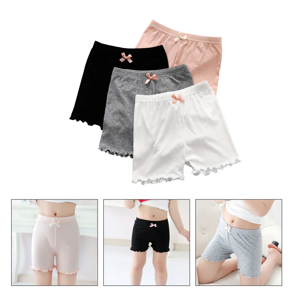 

4pcs Anti-Exposure Safety Pants Girl Child Blue Modal Fabric Kids Summer Short Leggings Underskirt Shorts Comfortable