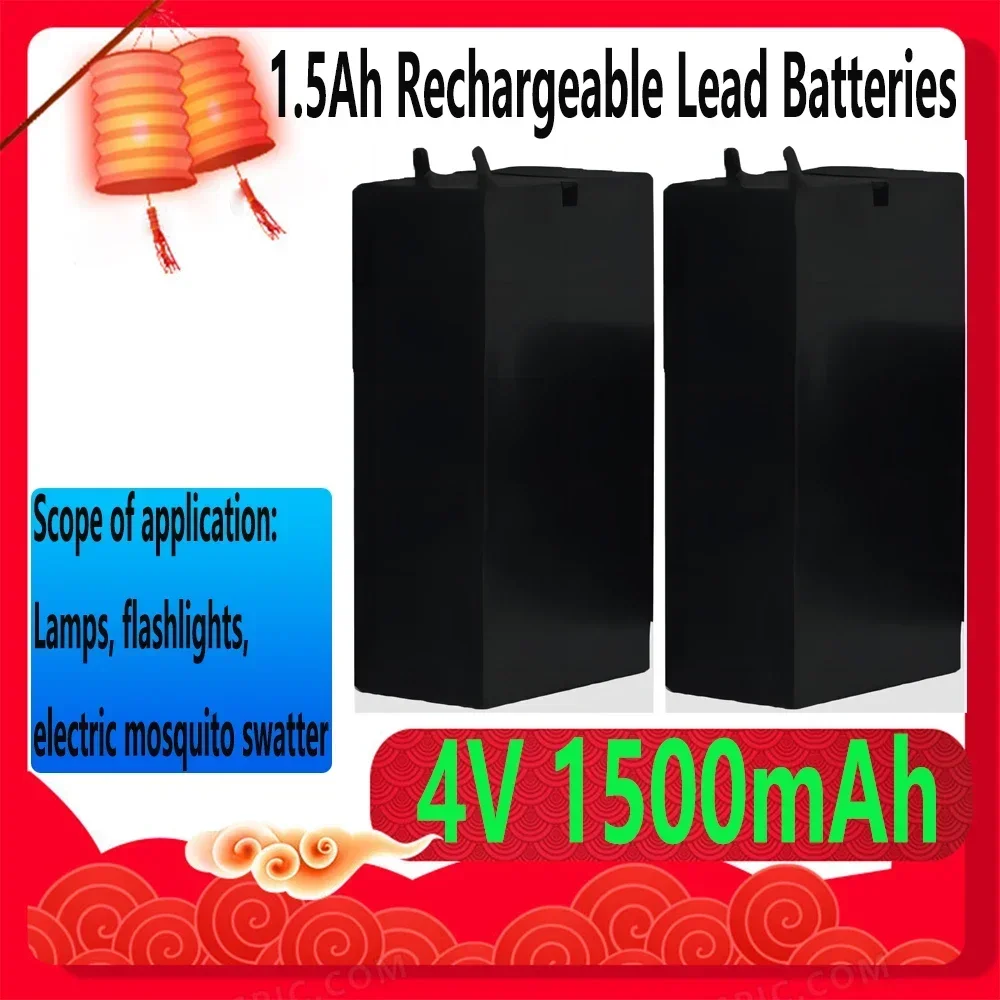 New 4V 1500mAh Storage Battery 1.5Ah Rechargeable Lead Batteries For LED Lamp Headlights Flashlights Electric Mosquito Swatter