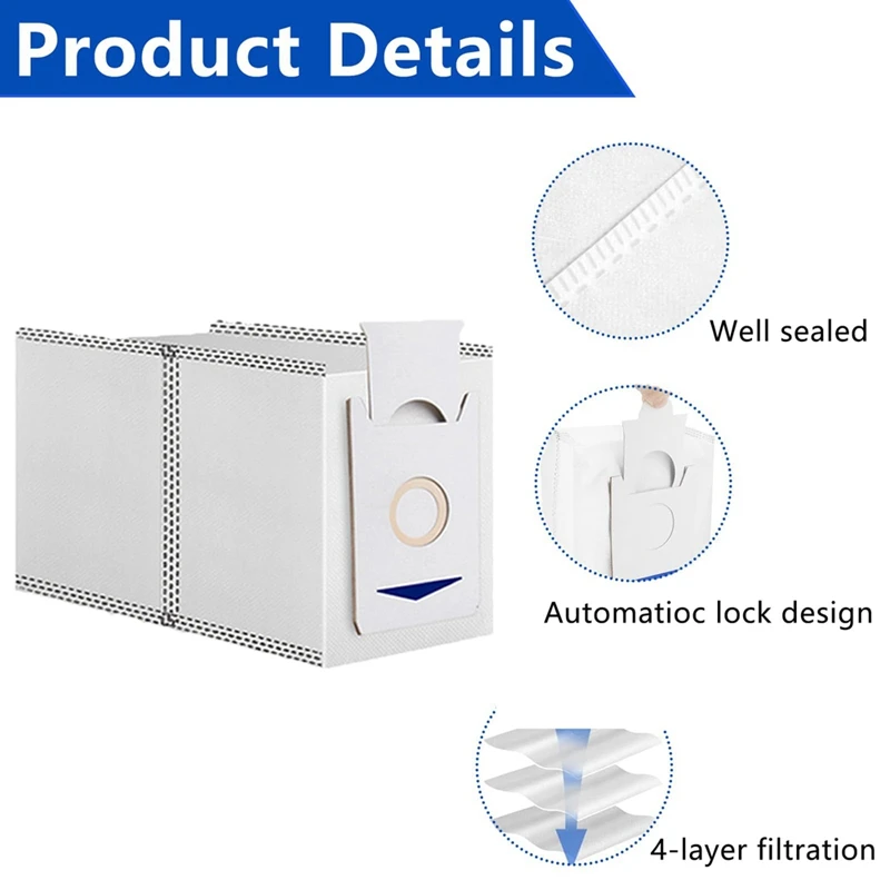 12 pak worki do odkurzacza dla Ecovacs T30 T30 Pro T30 Max odkurzacz, duża pojemność, akcesoria zamienne