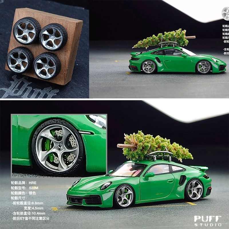 1/64 Rubber Tire Resin Wheel Modified Wheel Hub 8.8mm, Suitable for 1:64 Static Model Automotive Model