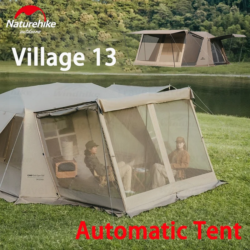 

Naturehike Village 13 Automatic Tent 4P Family Travel Tent 150D Titanium Pop Up Outdoor Tent Glamping Luxury Camping Tent Cabin