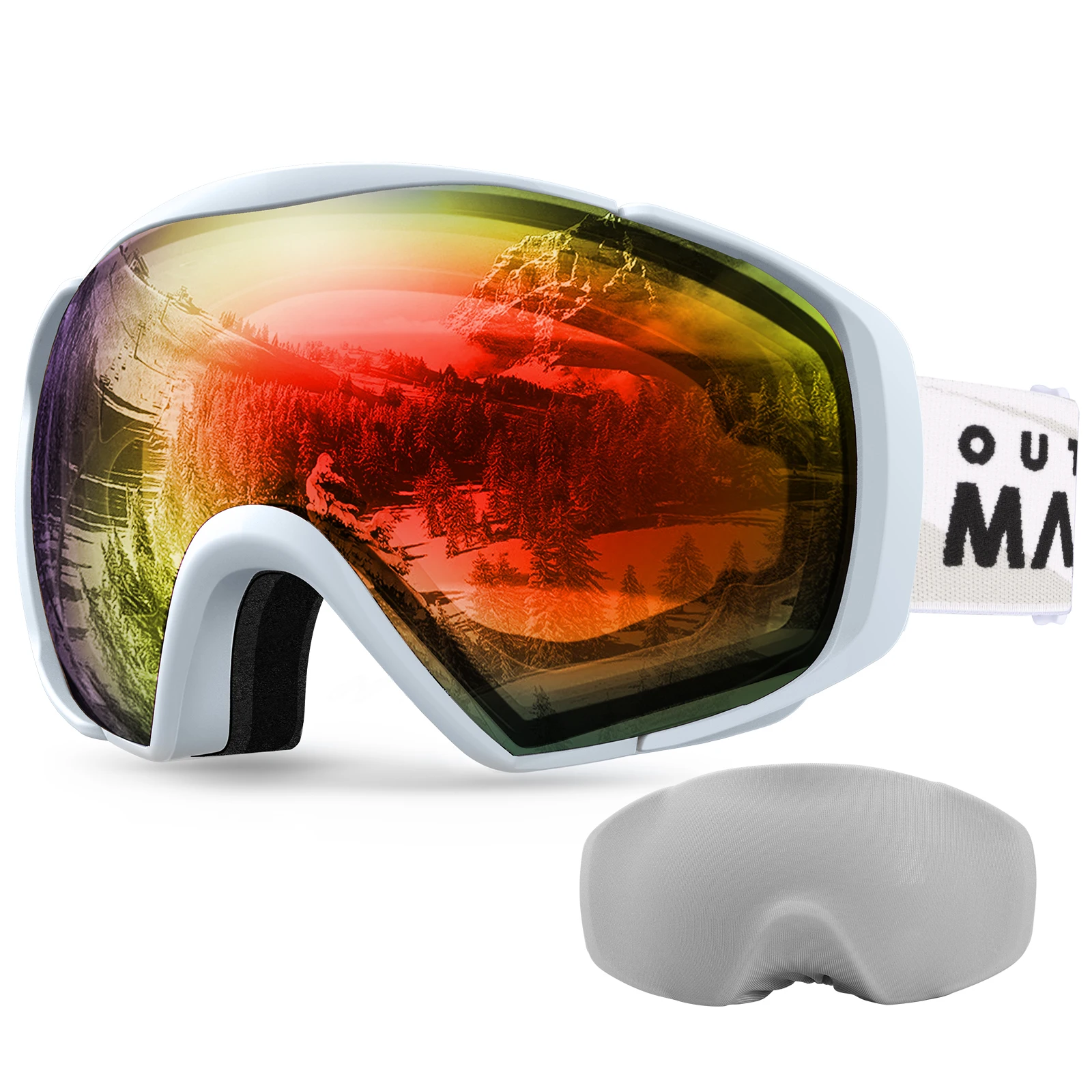 OutdoorMaster Interchangeable Lens 100% UV400 Protection Snow Ski Goggles For Men & Women