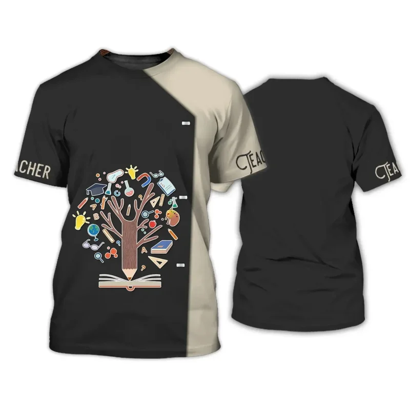 3D Printed Teacher Uniform Cosplay T-shirt For Women Men Casual Short Sleeve Oversized T-shirts Top Harajuku Clothing