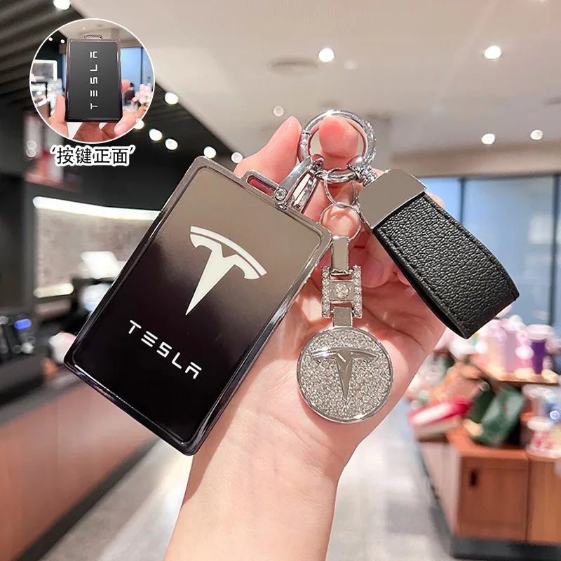 

Fashion Soft TPU Car NFC Card Key Case Cover Shell For Tesla Model 3 Model S X Y SpaceX 2020 Protector Auto Keychain Accessories