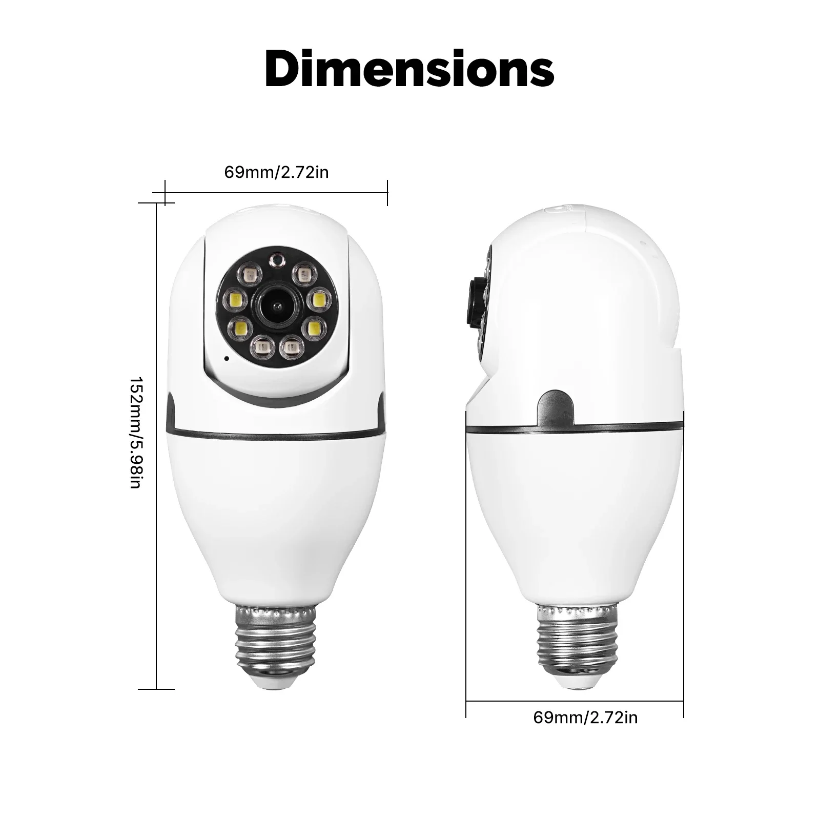 MOES Tuya WiFi 3MP Surveillance Smart Security Camera Light Bulb With E27 Socket Human Tracking Full Color Night Vision Indoor