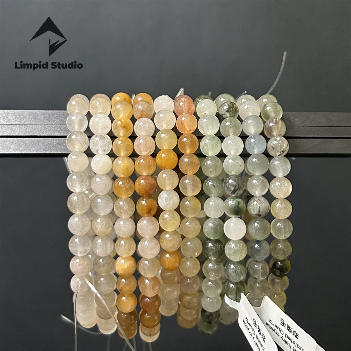 

One Item One Num Natural Colorful Rutilated Quartz Bracelet Rabbit Hair Crystal Round Beads Reiki Healing Stone Jewelry Women