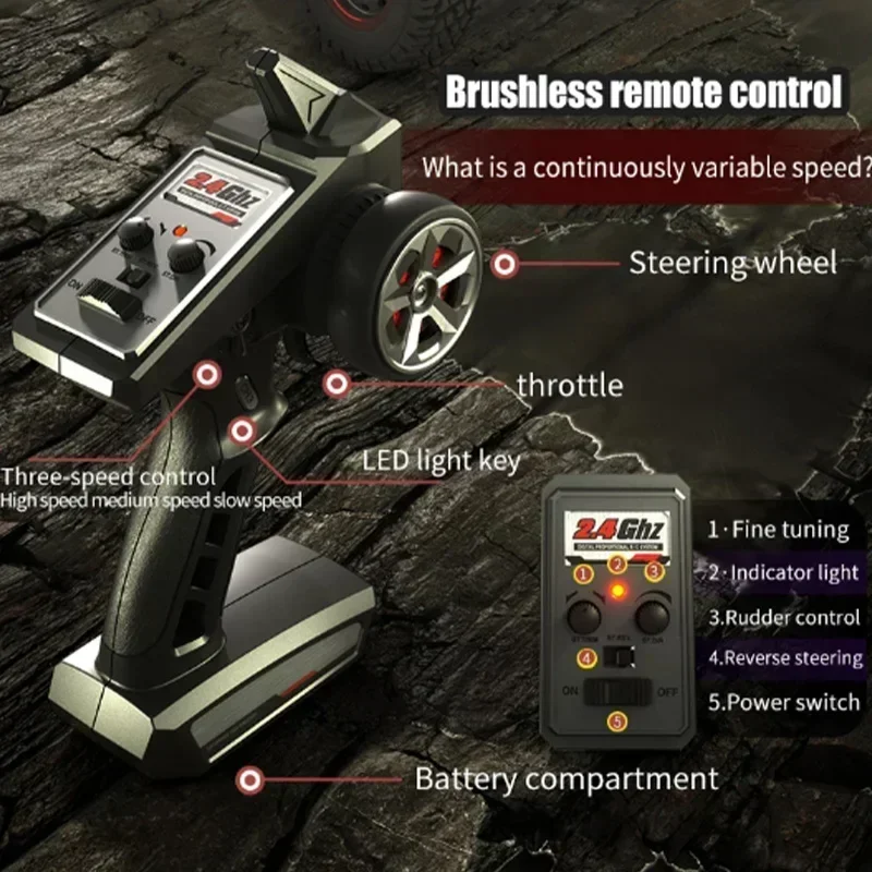 JJRC 1/14 Q130 Coche Rc Todoterreno 4x4, Camioneta de Carreras de Alta Velocidad 2.4g, Juguete de Control Remoto para Niños