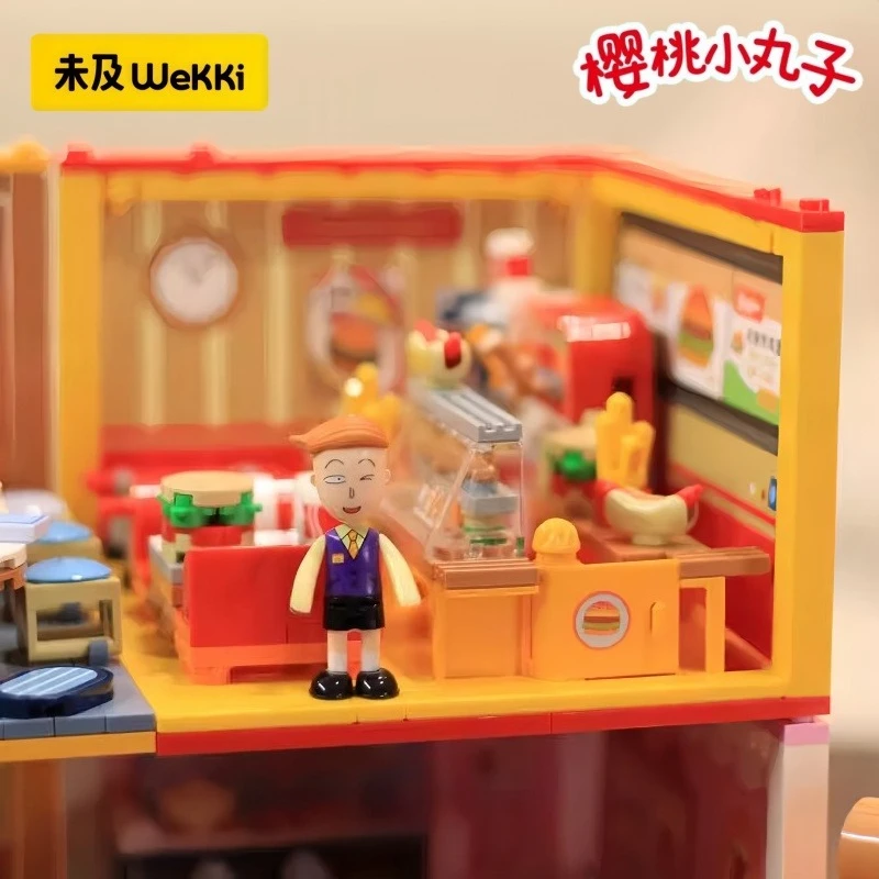 تشيبي ماروكو تشان التراص تجميع اللبنات أنيمي الكرتون نموذج سطح المكتب تحصيل الحلي هدايا عيد الأطفال