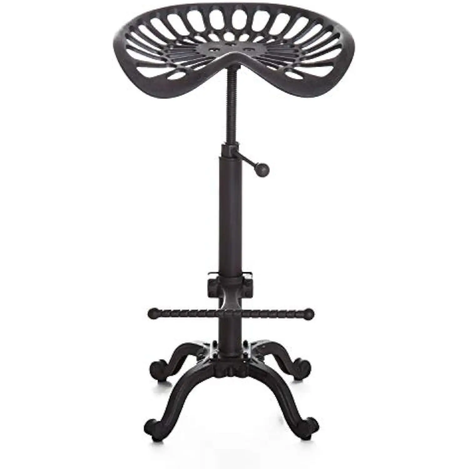 

Industrial Bar Stool-Swivel Tractor Seat-Kitchen Dining Counter Chair-Extra Pub Height- Adjustable 24.8-31-Iron Cast Design