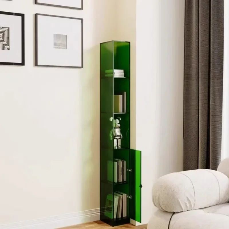 Acrylic narrow corner shelf living room multi-layer storage bookcase storage display bookcase