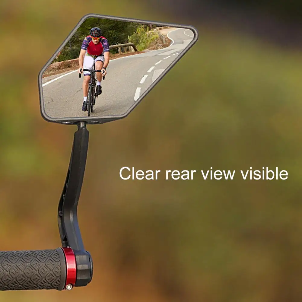 1 Set Practical MTB Rearview Mirror Rotatable Free Adjustment Integrated Anti Rust Cycling Rear View Mirror