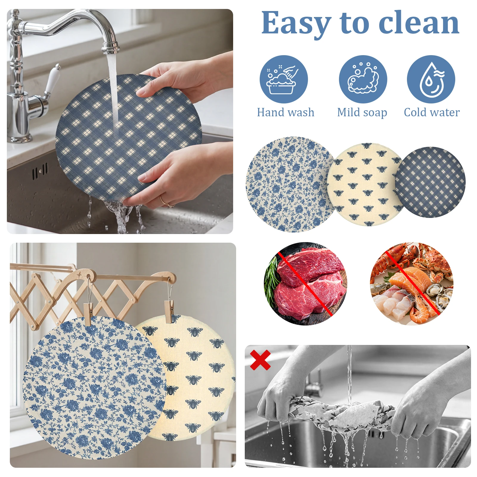 3/6 Pezzi Coperture per Lievit - Beeswax Food Cover recensione e prezzo