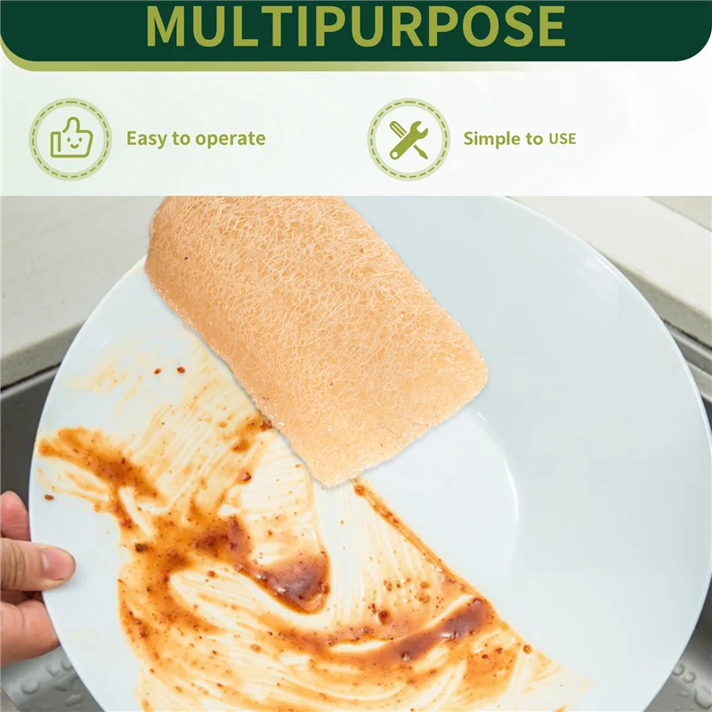 【Rushed】Natural Loofah Sponge, Used To Clean Oily Objects, Round, Rectangular, Creative, Practical, DIY,