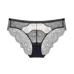 Sexy Hollow Out Lace Underwear French Style Women Triangle Pants Intimates Pure Cotton Underwear Brief Female Midi Waist Panties