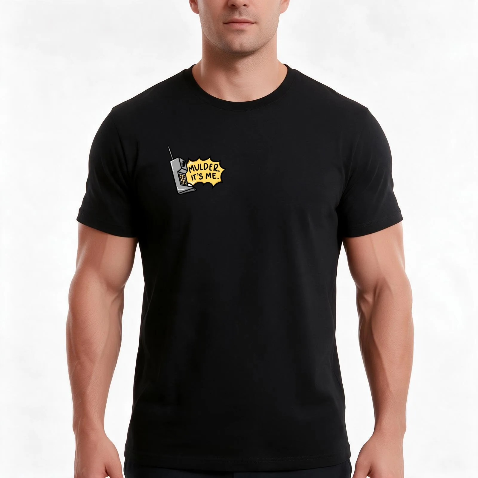 Mulder, Its Me T-Shirt, Summer Casual Cotton Tee, Oversized Streetwear Tops, Vintage Graphic Print, Loose Fit Short Sleeve