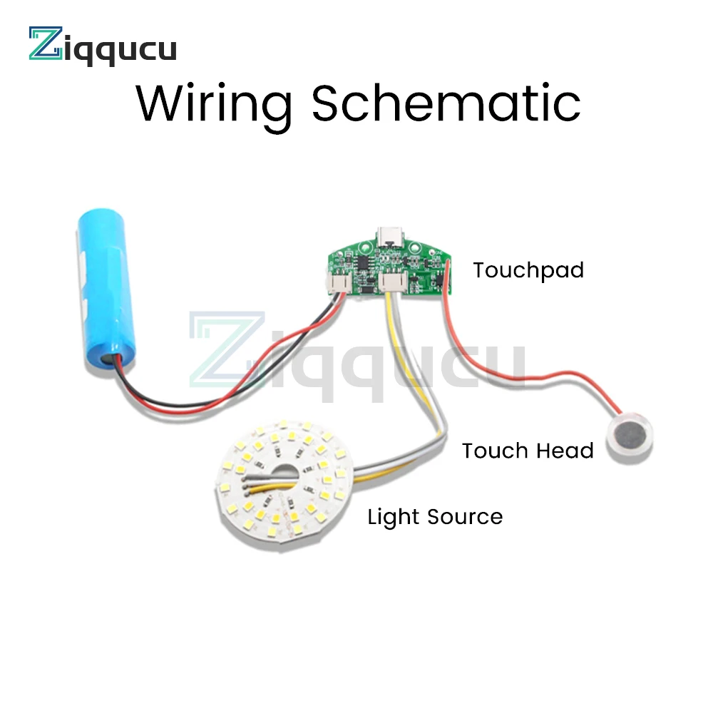 TYPE-C Desk Lamp Circuit Board USB Charging Infinitely Dimmable LED Night Light Control Module Charging Touch Bi-Color Board