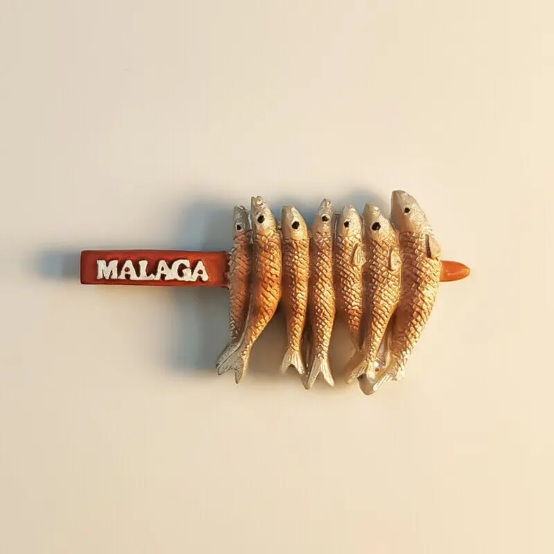 Маленьга Магнит на холодильник Стикер на холодильник Сардина на гриле Смола Испания Сувенир